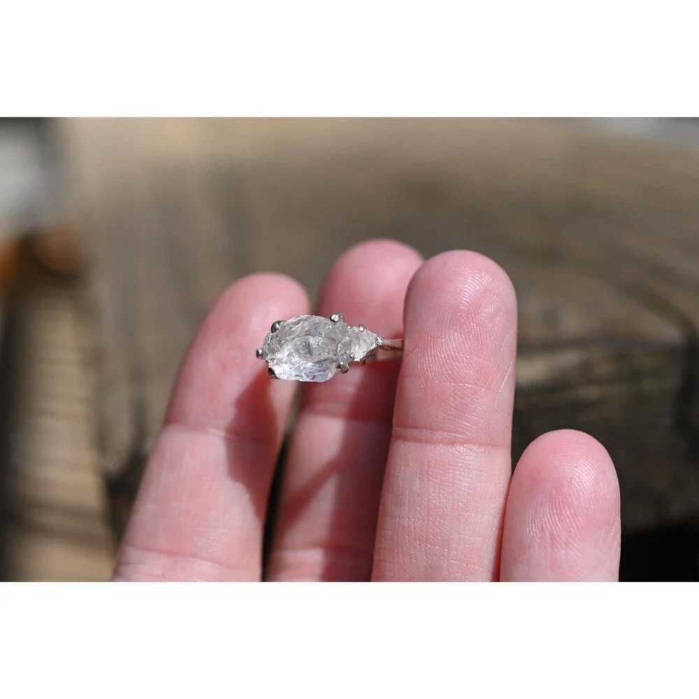 Raw Lake County Diamond Engagement Ring